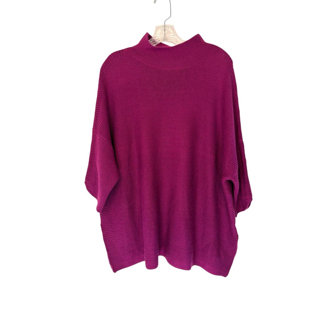 Kerisma Boho Sweater Purple Funnel Neck Knit Side Split Oversized One Size
